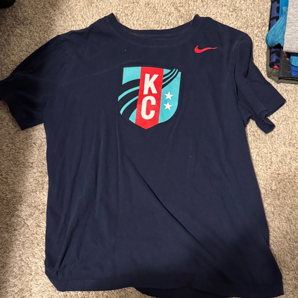 Nike Navy Blue Tee with KC Shield Design